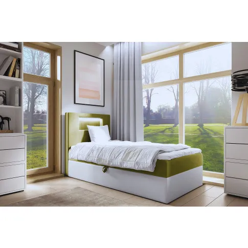 Wizualizacja wnętrza z oliwkowym łóżkiem Fenarro