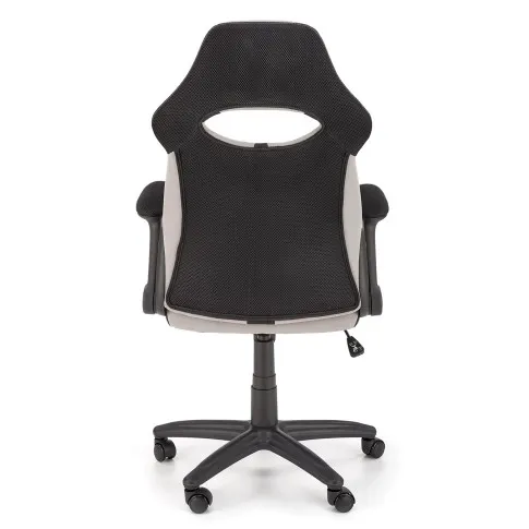 Szczegółowe zdjęcie nr 4 produktu Szary tapicerowany fotel obrotowy - Dyxol