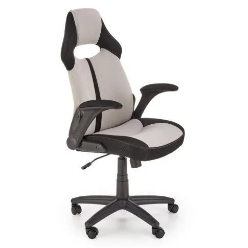 Zdjęcie produktu Szary tapicerowany fotel obrotowy - Dyxol.