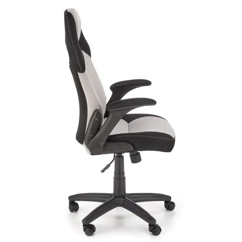 Szczegółowe zdjęcie nr 5 produktu Szary tapicerowany fotel obrotowy - Dyxol