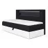 Czarne pojedyncze łóżko kontynentalne z pojemnikiem 3 rozmiary - Lorvani