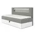 Szare tapicerowane łóżko z pojemnikiem 3 rozmiary - Lorvani