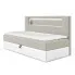 Jasnoszare łóżko kontynentalne z pojemnikiem 3 rozmiary - Lorvani