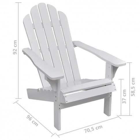 Wymiary białego drewnianego krzesła ogrodowego Calan