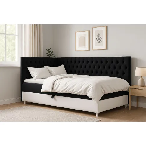 Zdjęcie szare pojedyncze łóżko kontynentalne Velmari | Edinos.pl