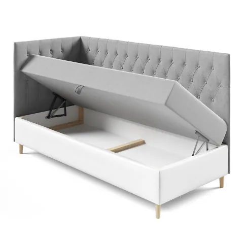 Szare rozłożone łóżko Velmari