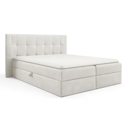 Jasnoszare łóżko tapicerowane Esarri 