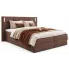 Brązowe łóżko kontynentalne z oświetleniem 5 rozmiarów - Esarri