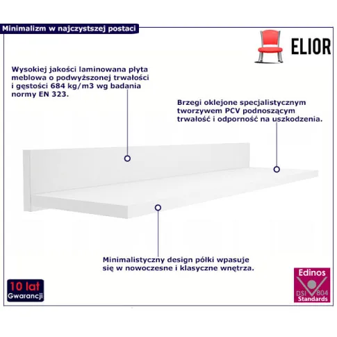 Zdjęcie biała młodzieżowa półka wisząca na książki Hagi | Edinos.pl