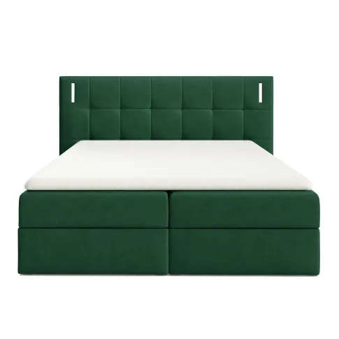 Zielone łóżko tapicerowane Esarri