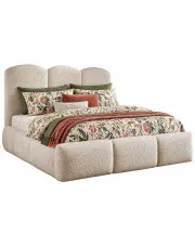 Beżowe łóżko tapicerowane chmurka 5 rozmiarów - Rosmeri w sklepie Edinos.pl