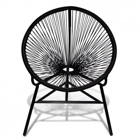 Szczegółowe zdjęcie nr 4 produktu Ażurowe krzesło ogrodowe Corrigan - czarne