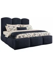 Granatowe nowoczesne łóżko chmurka z pojemnikiem 5 rozmiarów - Rosmeri w sklepie Edinos.pl