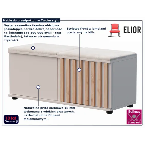 Kaszmirowa szafka na buty do przedpokoju Benisso