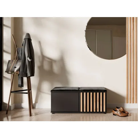 Wizualizacja czarnej szafki na buty Benisso