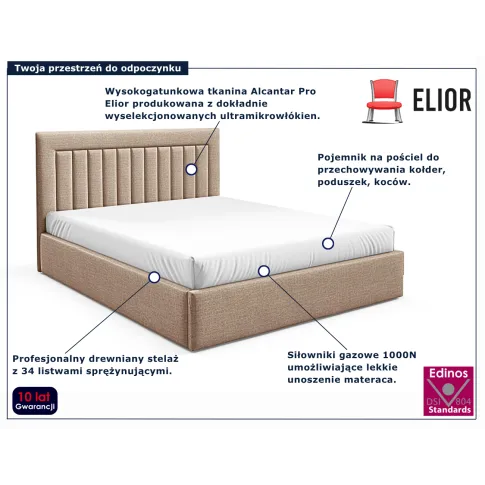 Beżowe nowoczesne łóżko Merassi