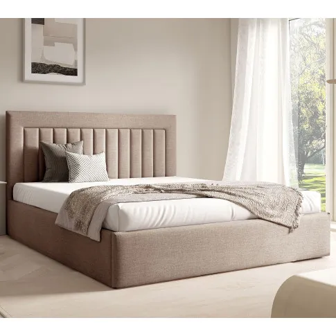 Wizualizacja wnętrza z beżowym łóżkiem Merassi