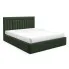 Zielone łóżko tapicerowane z pojemnikiem 3 rozmiary - Merassi