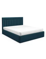 Granatowe łóżko tapicerowane 3 rozmiary - Merassi w sklepie Edinos.pl