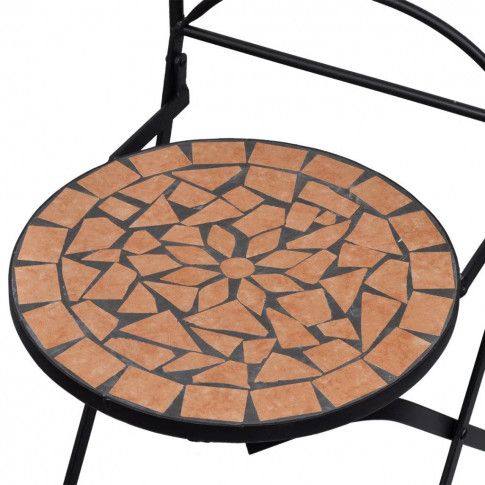 Szczegółowe zdjęcie nr 5 produktu Zestaw ceramicznych krzeseł ogrodowych Leah - brązowy