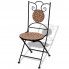 Szczegółowe zdjęcie nr 6 produktu Zestaw ceramicznych krzeseł ogrodowych Leah - brązowy