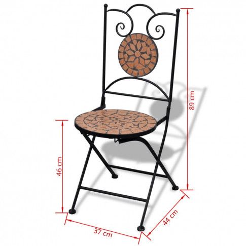 Szczegółowe zdjęcie nr 8 produktu Zestaw ceramicznych krzeseł ogrodowych Leah - brązowy