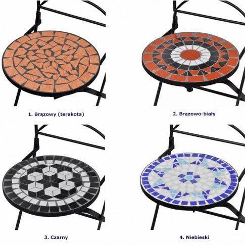 Szczegółowe zdjęcie nr 9 produktu Zestaw ceramicznych krzeseł ogrodowych Leah - brązowy