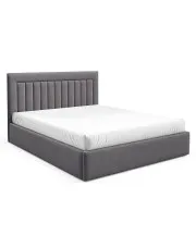 Ciemnoszare łóżko z pikowanym zagłówkiem 3 rozmiary - Merassi w sklepie Edinos.pl