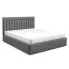 Ciemnoszare łóżko z pikowanym zagłówkiem 3 rozmiary - Merassi