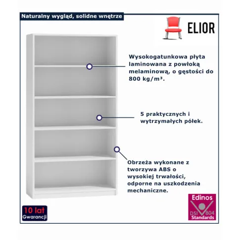 Zdjęcie duży biały regał na książki Fawios 4X | Edinos.pl