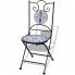 Szczegółowe zdjęcie nr 6 produktu Zestaw ceramicznych krzeseł ogrodowych Leah - niebieski
