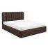 Brązowe tapicerowane łóżko z pojemnikiem 3 rozmiary - Revani