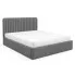 Ciemnoszare łóżko z pikowanym zagłówkiem Revani