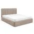 Ciemnobeżowe łóżko z pikowanym zagłówkiem 3 rozmiary - Revani