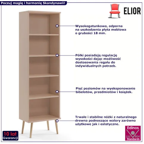 Zdjęcie skandynawski regał na książki macchiato Tida7X | Edinos.pl