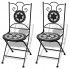 Zdjęcie produktu Zestaw ceramicznych krzeseł ogrodowych Leah - czarno-biały.