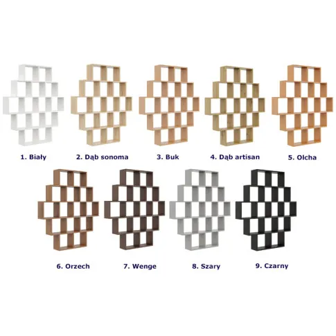 Szczegółowe zdjęcie nr 4 produktu Czarny regał na książki, biblioteczka wisząca lub stojąca - Devios