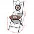 Szczegółowe zdjęcie nr 8 produktu Zestaw ceramicznych krzeseł ogrodowych Leah - brązowo-biały