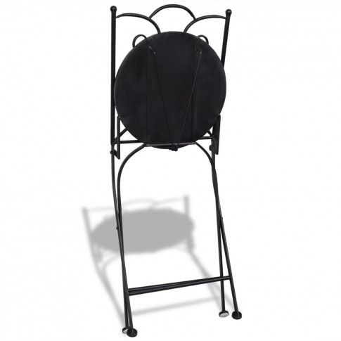 Szczegółowe zdjęcie nr 7 produktu Zestaw ceramicznych krzeseł ogrodowych Leah - brązowo-biały