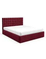 Czerwone łóżko z pikowanym zagłówkiem 3 rozmiary - Merenzo w sklepie Edinos.pl
