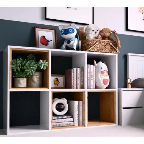 Szczegółowe zdjęcie nr 4 produktu Biały niski regał na książki - Atela 4X