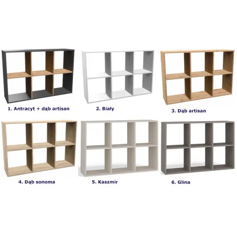 Szczegółowe zdjęcie nr 6 produktu Biały niski regał na książki - Atela 4X