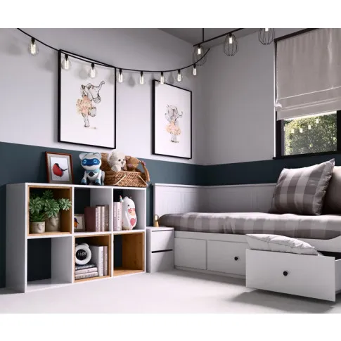 Szczegółowe zdjęcie nr 5 produktu Biały niski regał na książki - Atela 4X