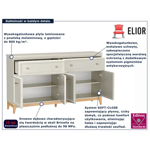 Duża kaszmirowa komoda Lunvior 4X