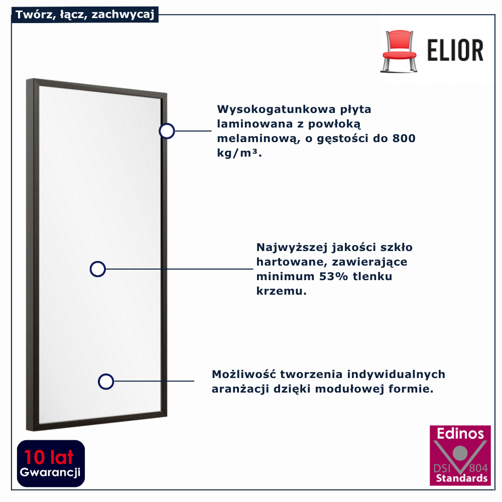 modulowe lustro do jadalni