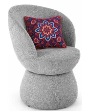 Szare tapicerowane krzesło obrotowe - Liro w sklepie Edinos.pl