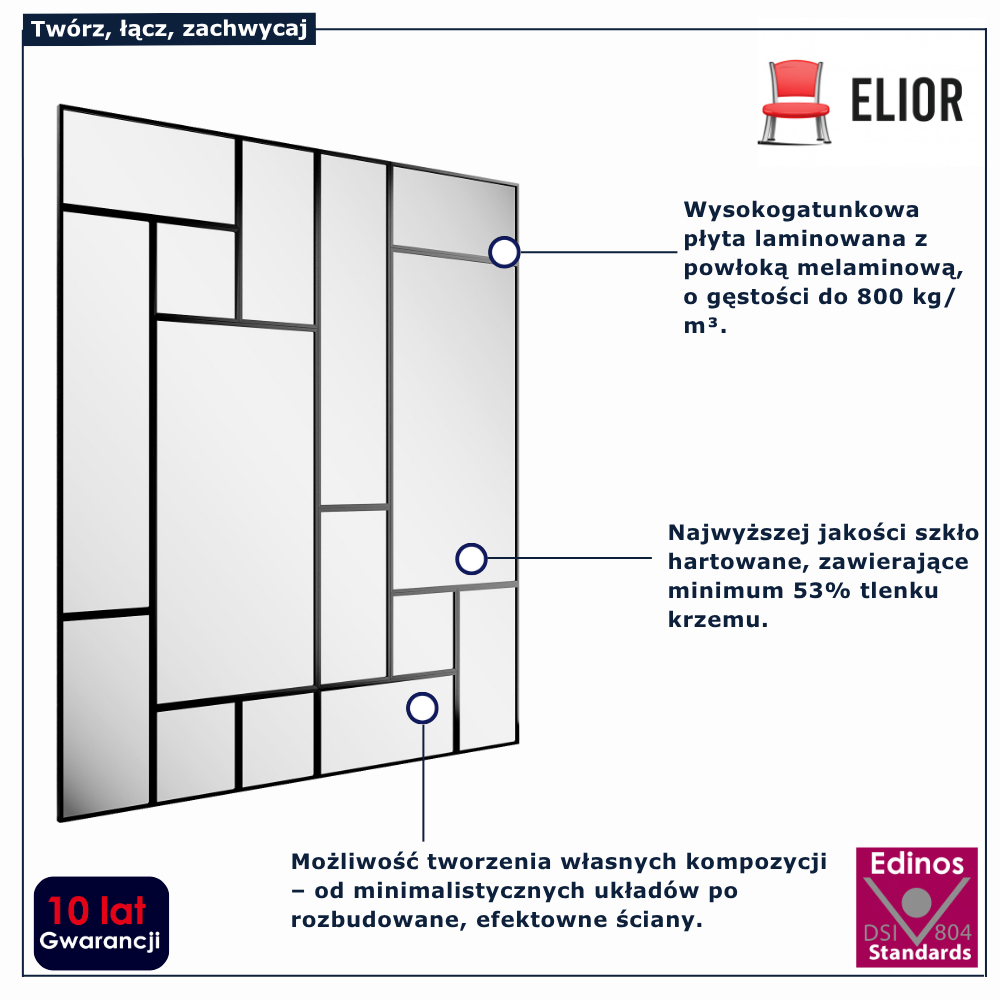 zestaw paneli lustrzanych