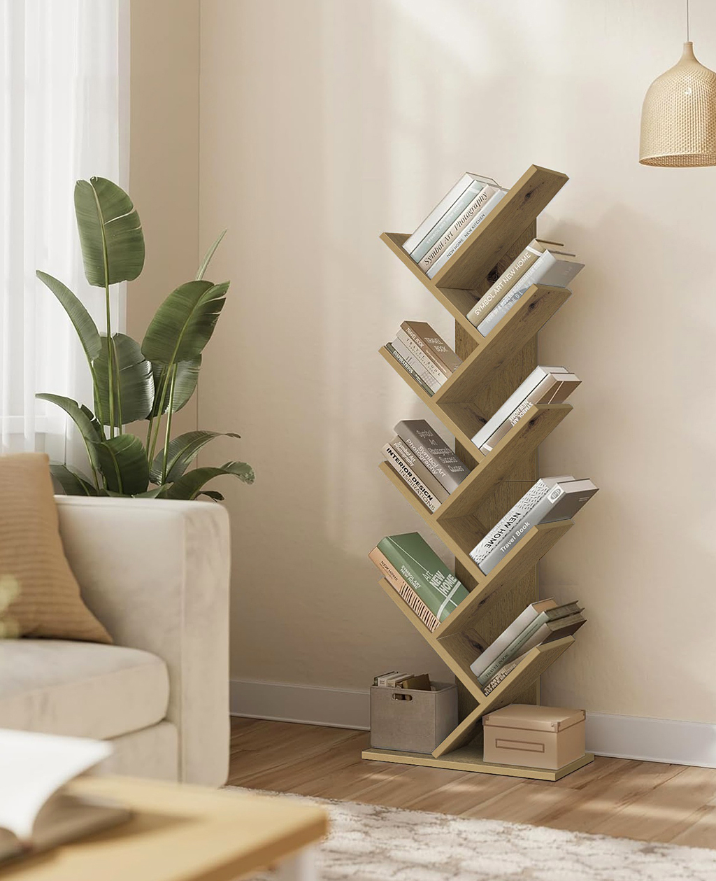 Aranżacja wnętrza regału drzewko Tocador 4X