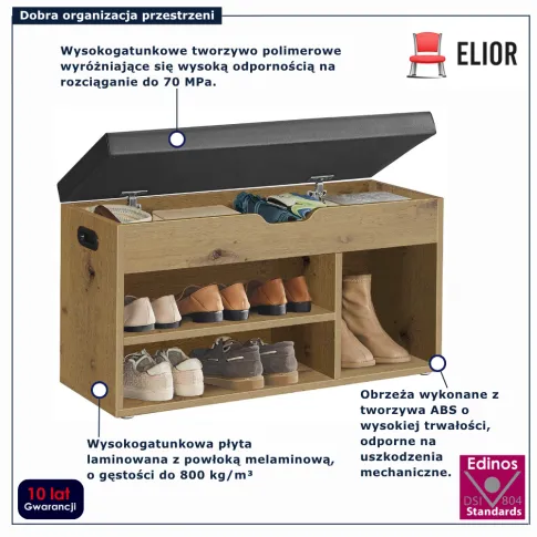 Szafka z siedziskiem i półkami Tocador 7X