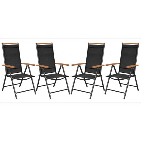 Fotografia Komplet ogrodowych krzeseł składanych Amareto 4 szt z kategorii Stoły, krzesła, ławki
